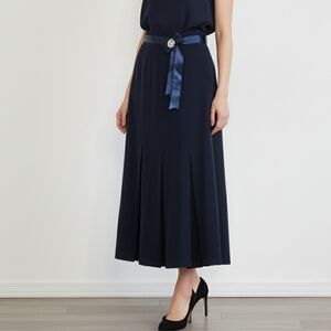 Miss Elegans Navy Beaded Formal Maxi Skirt Size 16/18 Removable Bow